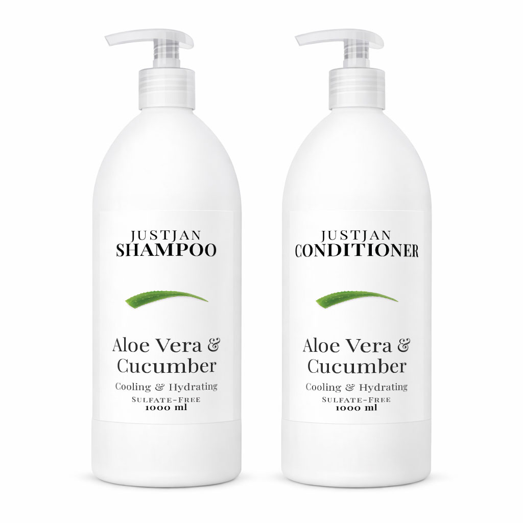 Justjan Aloe & Cucumber shampoo and conditioner set 1L bottles