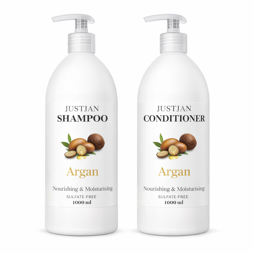 Justjan Argan shampoo and conditioner set 1L bottles