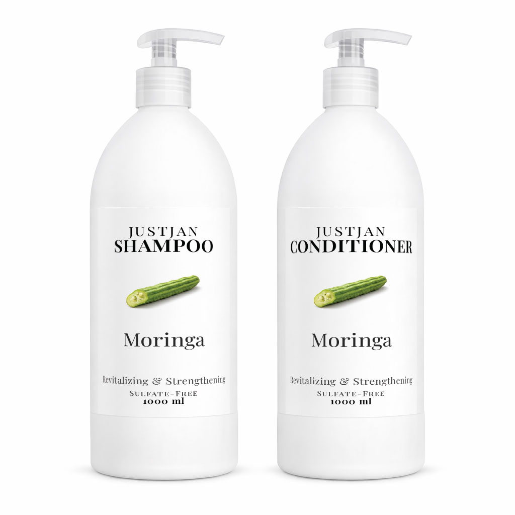 Justjan Moringa shampoo and conditioner set 1L bottles