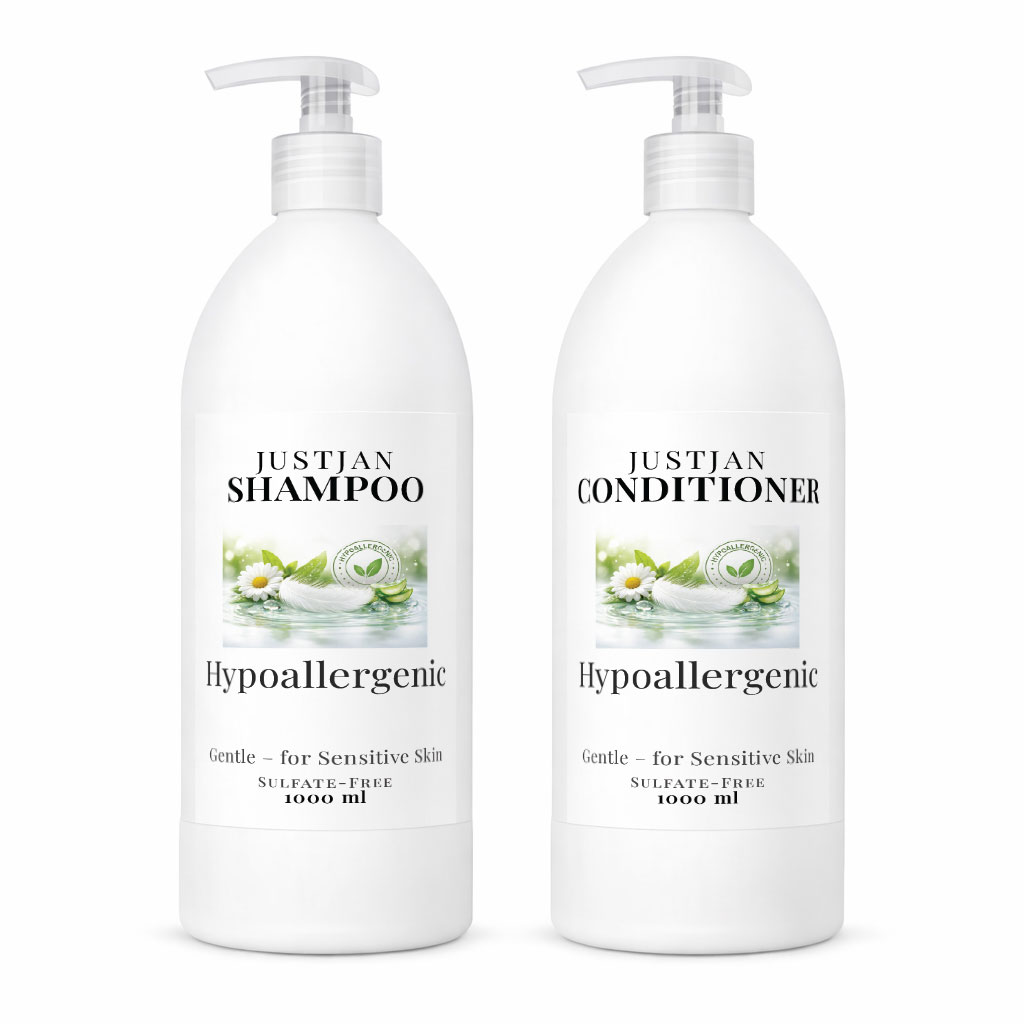 justjan hypoallergenic shampoo conditioner 1l set front view
